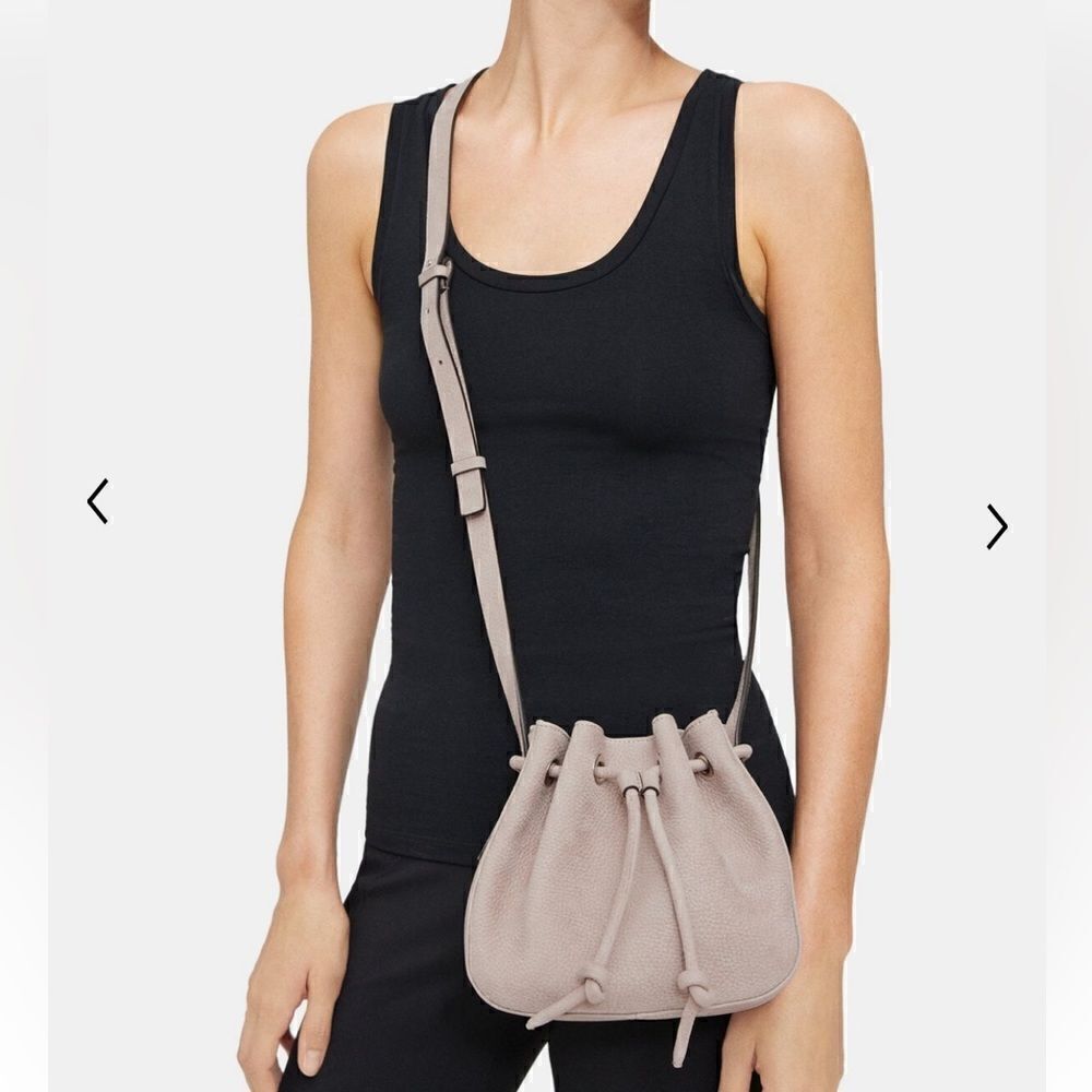 Theory small leather bucket bag NWT